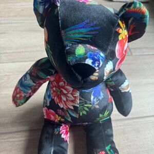 JOHNNY WAS Multi-color velvet floral teddy bear - NWT